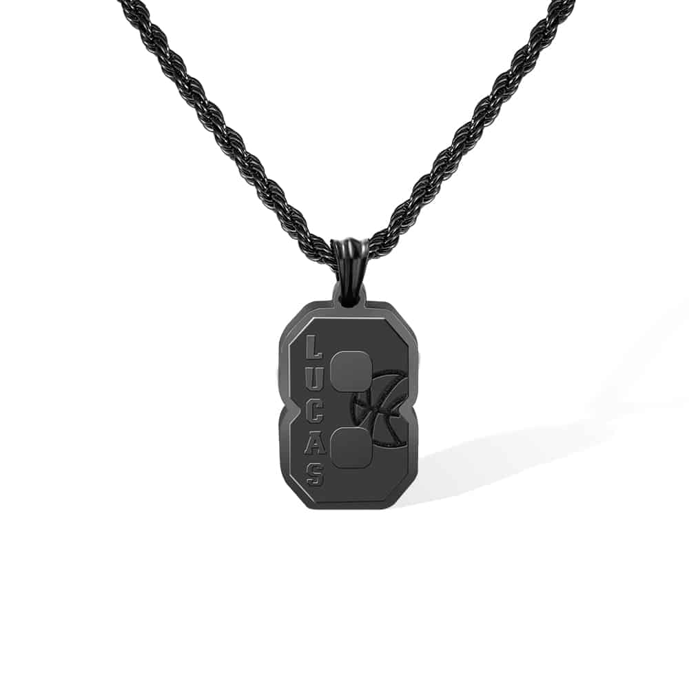 Custom Basketball Number Necklace with Name - Image 8
